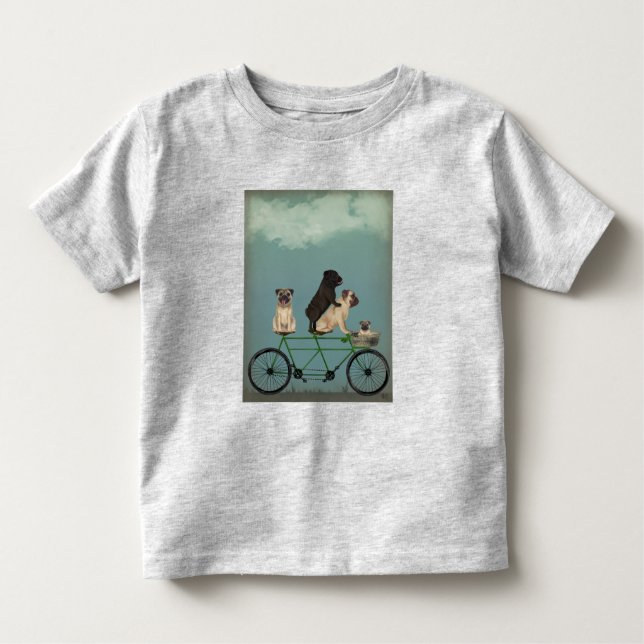 Pug Tandem Toddler T-Shirt (Front)