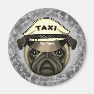 Pug Taxi  Magnet