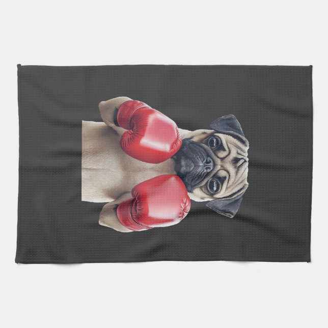 Pug    tea towel (Horizontal)