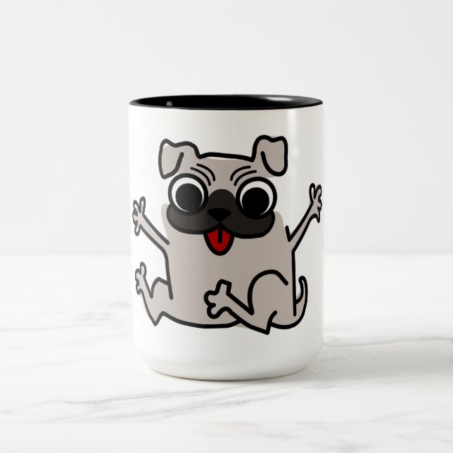 Pug Two-Tone Coffee Mug (Center)