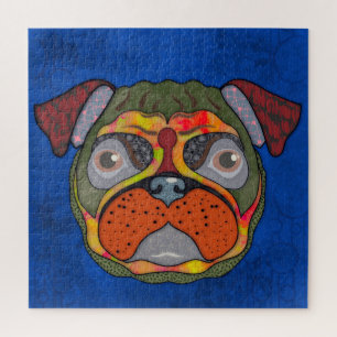 Pug ugly dog face Jigsaw Puzzle