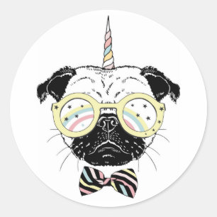 Pug Unicorn   Be Unique Classic Round Sticker