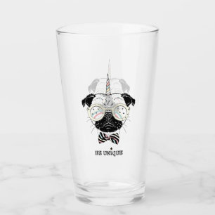 Pug Unicorn   Be Unique Glass
