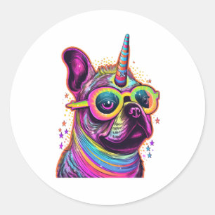 Pug Unicorn Horn Pugicorn Pug Owner Pug Lover Classic Round Sticker