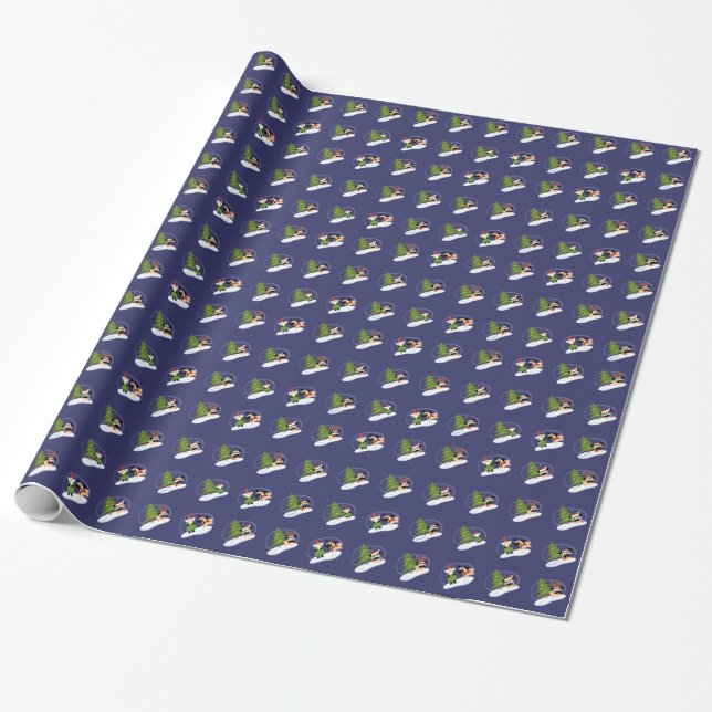 Pug v Gnome Holiday Wrapping Paper (Unrolled)