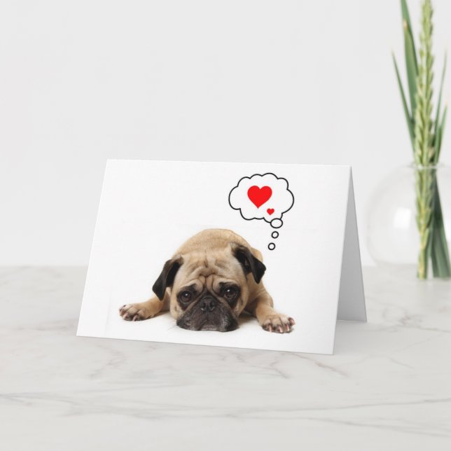 Pug Valentine Holiday Card (Front)