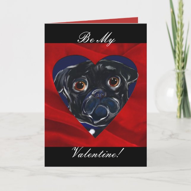 Pug Valentine Holiday Card (Front)