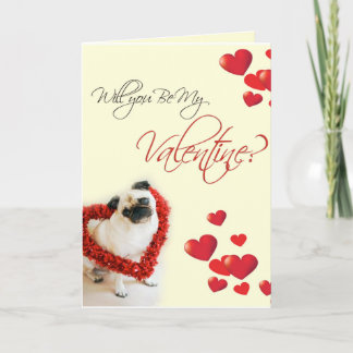Pug Valentine Holiday Card