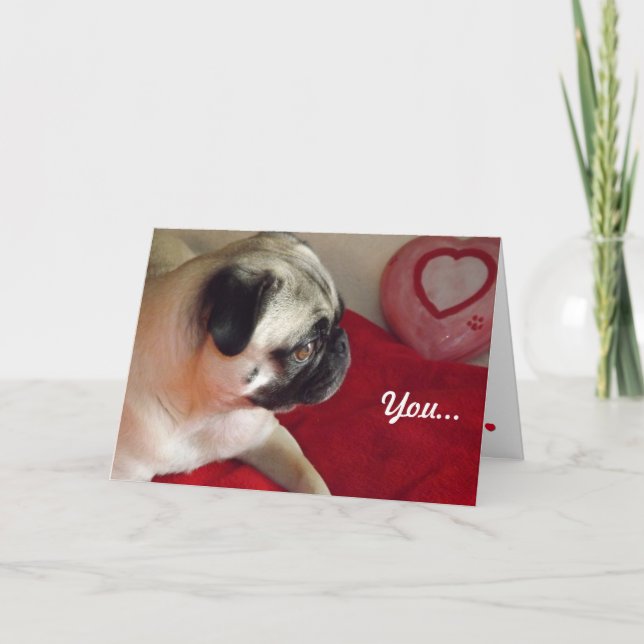 Pug Valentine Holiday Card (Front)
