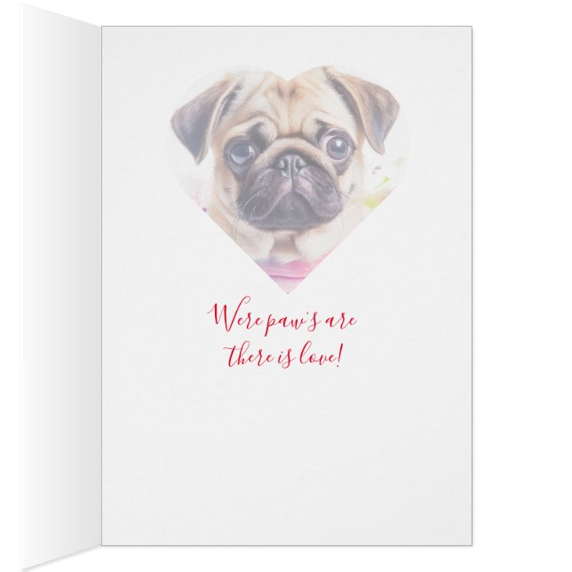 Pug Valentine's Day Card (Inside (Right))
