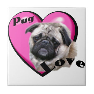 Pug Valentines Day Ceramic Tile