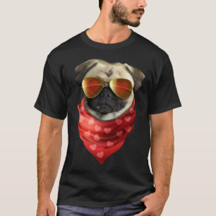 Pug  Valentines Day Heart Cute Valentine  Dog T-Shirt