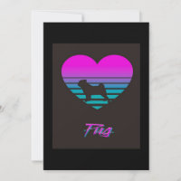 Pug Vaporwave Heart Pug Dog Lover Gift