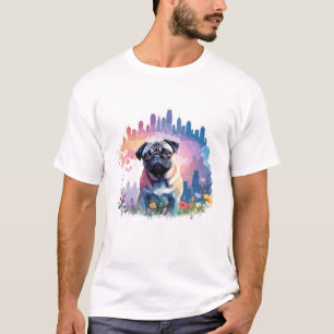 Pug Vector Art Animal In The Majestic Nature Wild T-Shirt