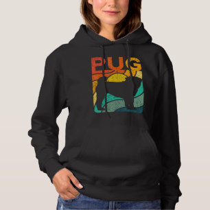 Pug Vintage Retro Pet Dog Mum Dad Gift Hoodie