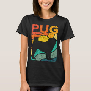 Pug Vintage Retro Pet Dog Mum Dad Gift T-Shirt