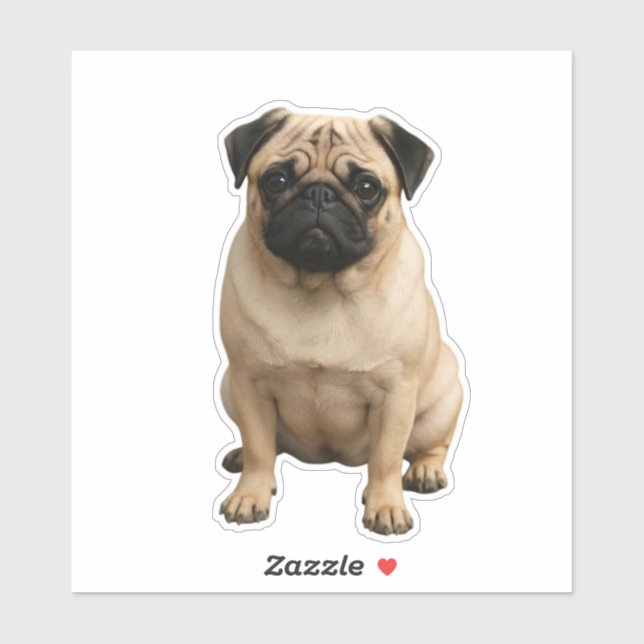 pug vinyl sticker  (Sheet)