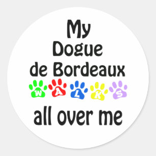 Pug Walks Design Classic Round Sticker