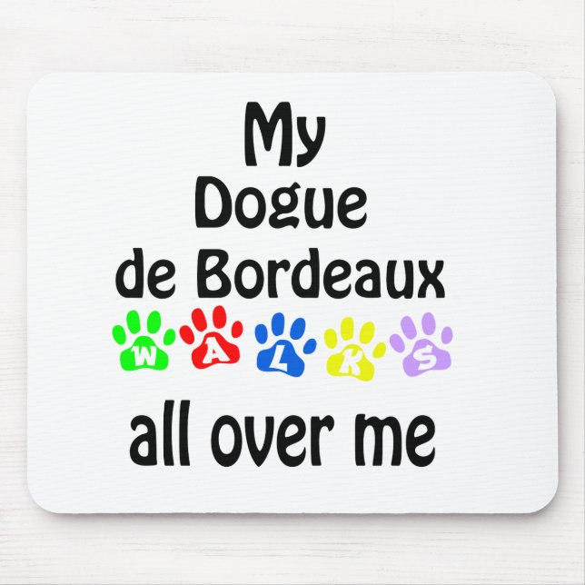 Pug Walks Design Mouse Pad (Front)