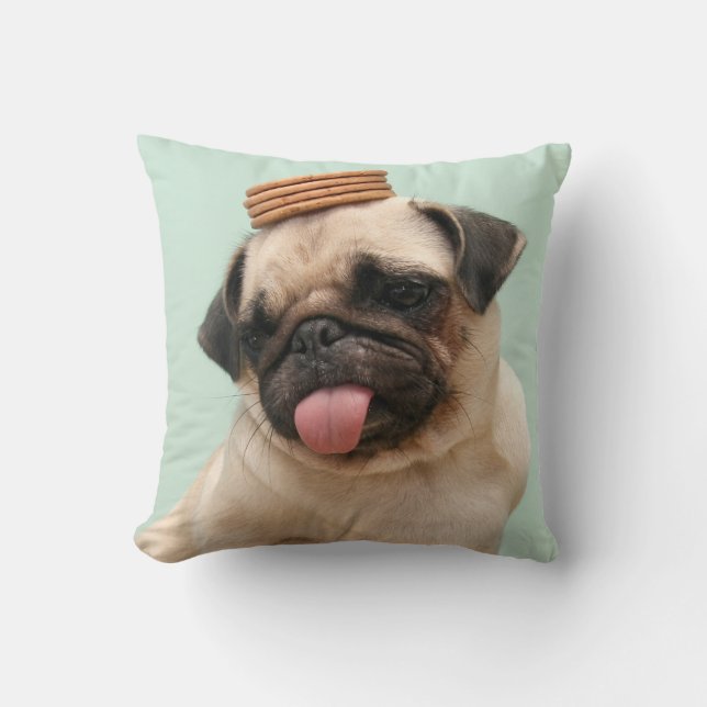Pug Wants Treats Cushion (Front)