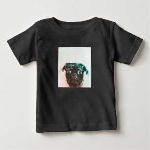 Pug Watercolor Cute Pug Dog Art Watercolor Baby T-Shirt