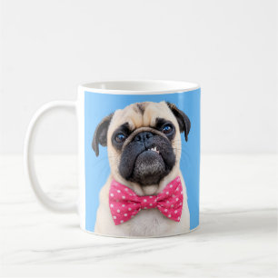 Pug Wearing Pink Bow Coffee Mug