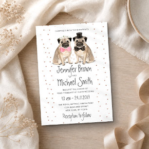 Pug wedding Dog Invitation