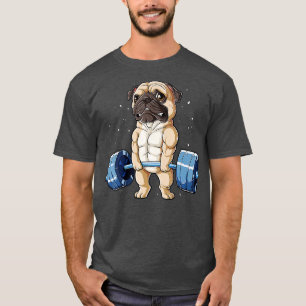 Pug Weightlifting Funny Deadlift Men Fitness Gym W T-Shirt