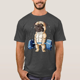 Pug Weightlifting Funny Deadlift Men Fitness Gym W T-Shirt
