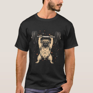Pug Weightlifting Funny Deadlift Men Fitness Gym W T-Shirt