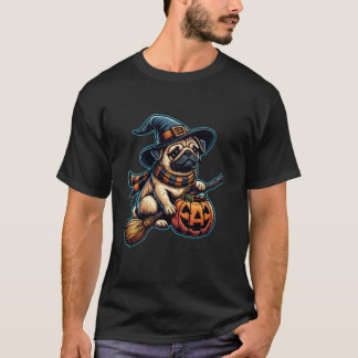 Pug Witch Pumpkin Halloween Dog Lover Women Men T  T-Shirt