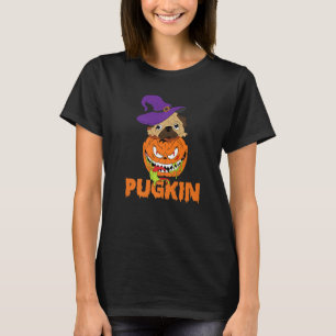 Pug Witch Pumpkin Halloween Kids Men Women Pugkin T-Shirt