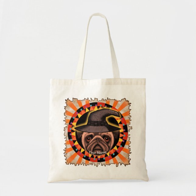 Pug Witch  Tote Bag (Front)