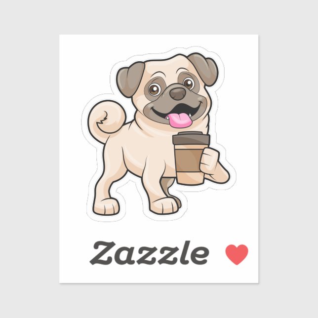 Pug with Coffee to go (Sheet)