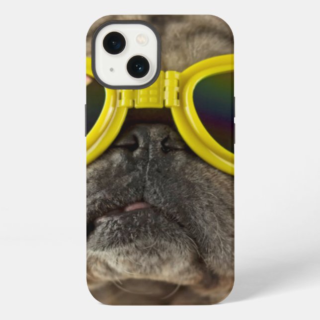 Pug with Goggles iPhone Case (Back)