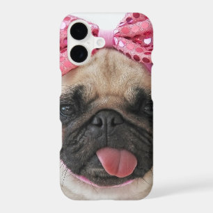 Pug with Pink Bow