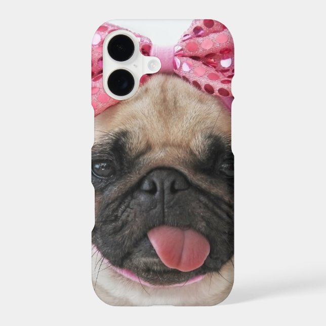 Pug with Pink Bow (Back)