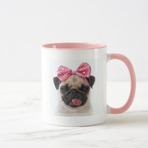 Pug with Pink Bow Mug