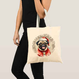 Pug With Santa Claus Outfit - Christmas 1 Tote Bag