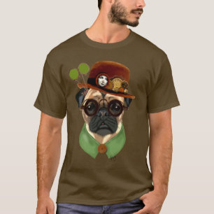 Pug with Steampunk Bowler Hat T-Shirt