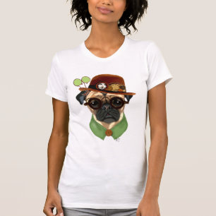 Pug with Steampunk Bowler Hat T-Shirt