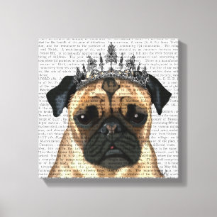 Pug With Tiara Canvas Print