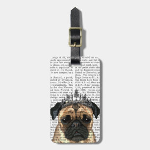 Pug With Tiara Luggage Tag