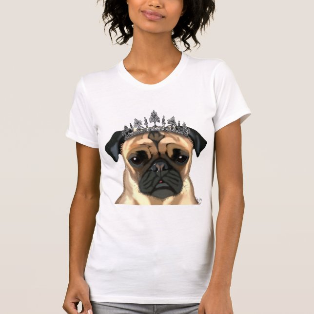 Pug With Tiara T-Shirt (Front)