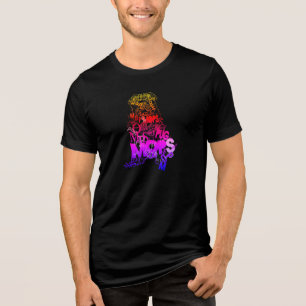 Pug Word Art Rainbow Colours Tri-Blend Shirt