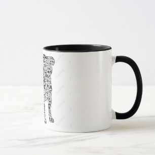 Pug words in black silhouette mug