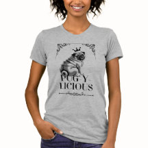 Pug-y-licious Pug Dog Mum Grey Tri-Blend Shirt