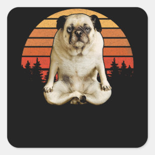 Pug Yoga Mandala Spiritual Meditation Square Sticker