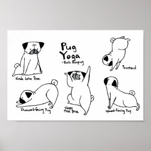 Pug Yoga Poster