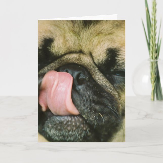 Pugalicious Greeting Card (Front)